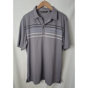 Travis Matthew -Men's Short sleeve polo top- Purple/gray with stripes- size Lg